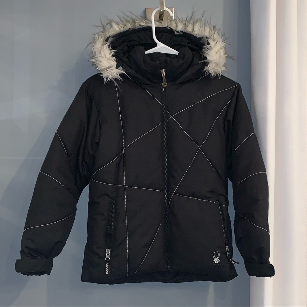 Spyder Hooded Big Girl Winter Coat